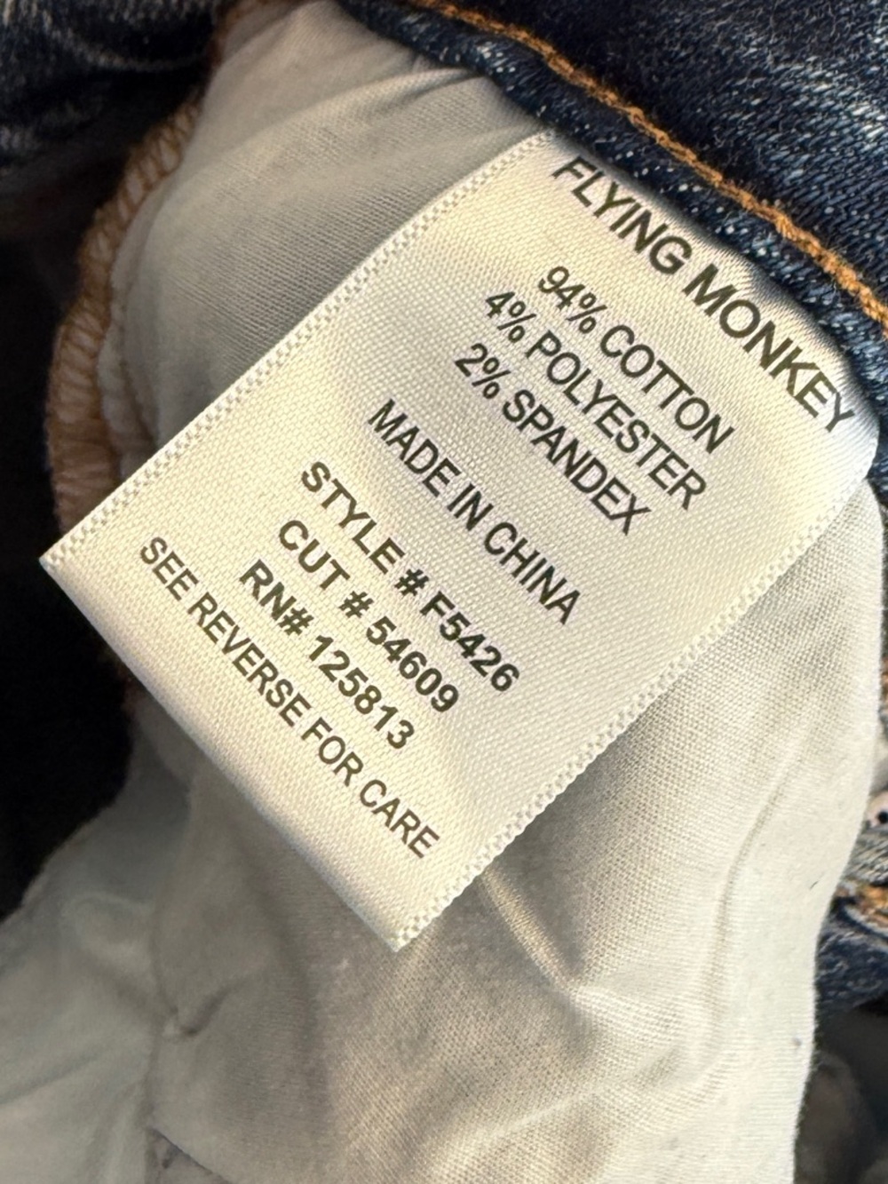 FLYING MONKEY Women’s Super High Rise Uneven Raw Hem Crop Wide Jeans Size 24 - Picture 4 of 5